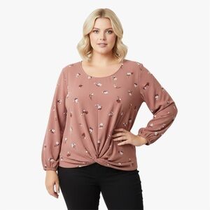 Pink Republic Mauve Floral Blouse Size XXL